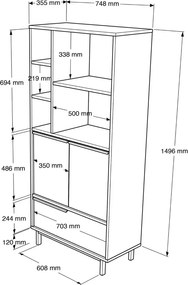 Kúpeľňová skrinka Houseland Dolabis biela