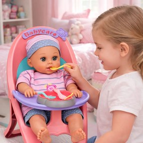 LEAN Toys Bábika Bobas – čurá, bľaboce, plače, hovorí, vydáva 12 zvukov, príslušenstvo, stolička