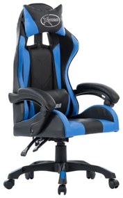 vidaXL Herná stolička, modrá, umelá koža-
