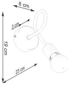 Sollux Lighting Nástenné svietidlo LEVAR čierne