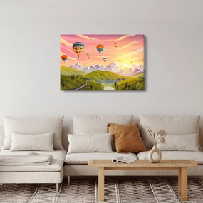 Obraz balónov nad krajinou (90x60 cm)