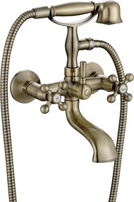 Kuchinox Vaňová batéria Stilo so sprchovým setom - BKI_511D, mosadz antique