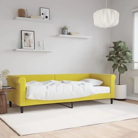Denná posteľ s matracom žltá 80x200 cm zamat 3197745