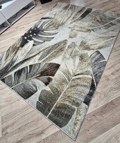 HU Béžovo-sivý koberec Villa 869 s listovým vzorom Rozmer: 60x100 cm