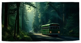 Sablio Uterák Zelený autobus v lese - 50x100 cm