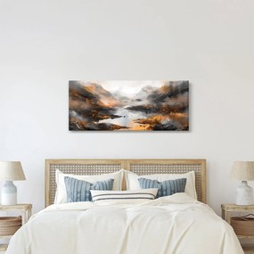 Obraz - Maľba horskej krajiny (120x50 cm)