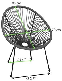 Záhradné kreslo oválne, výška 87 cm Springos - GF0086