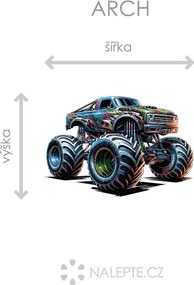 Monster truck 03 textilní prelepiteľná nálepka na stenu hárok 47 x 31 cm