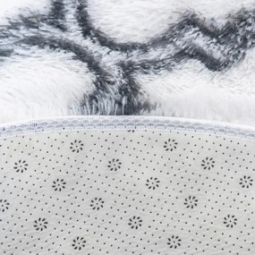 Protišmykový koberec DECOR biely / sivý 1 kruh