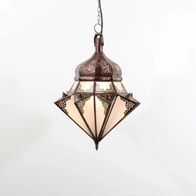 Orientálna závesná lampa Jawhara biela