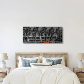 Obraz - Retro červené auto (120x50 cm)