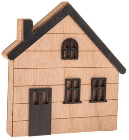 Drevený svietiaci domček na zavesenie/na postavenie, 15 x 15 x 3 cm