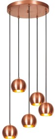 Luster na lanku SIVANI 5xE27/40W/230V medená