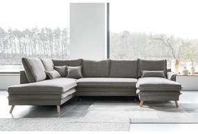 Sivá rozkladacia rohová pohovka (ľavý roh/do tvaru "U") Charming Charlie – Miuform