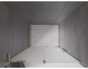 Mexen Velar L, posuvné sprchové dvere do otvoru 120 cm, 8mm sklo námraza, zlatá lesklá, 871-120-003-31-50