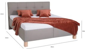 Čalúnená posteľ s úložným priestorom bez matraca MARIA 180x200 cm taupe