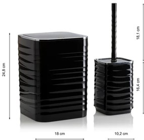 Kúpeľňový set WAVE 5 ks čierna/chróm