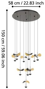 Eglo 390339 - LED Stmievateľný luster na lanku DRACERA 10xLED/2,3W/230V pr. 58 cm