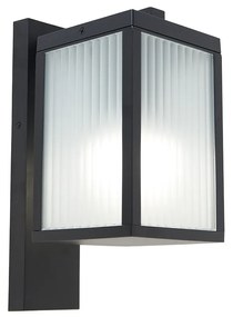 Inteligentné vonkajšie nástenné svietidlo čierne s rebrovaným sklom vrátane WiFi A60 - Charlois