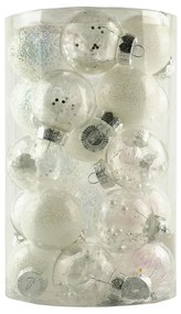 DECOLED Sada ozdob, prům. 6 cm, bílá