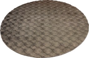 Obsession, Kusový koberec Diamond Cut 800 Grey kruh, 200x200 (priemer) kruh, šedá, obývacia izba