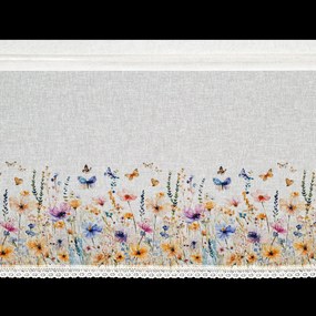 KRÁTKA ZÁCLONA NA PÁSKE ROZALIE 150X60 CM KVETY