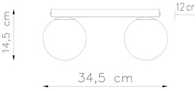Biele stropné svietidlo so skleneným tienidlom ø 12 cm Umerta – Sollux