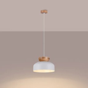 Sollux SL.1350 - Luster na lanku MARION 1xE27/15W/230V pr. 29,5 cm biela