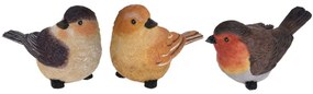 Záhradná figúrka z polistone Little Birds, sada 3ks, 9 cm, viacfarebná