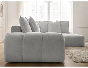 Svetlosivá ženilková rozkladacia/s úložným priestorom rohová pohovka (pravý roh/do L) Everest – Bobochic Paris