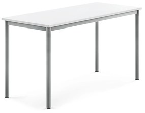 Stôl SONITUS, 1400x600x720 mm, HPL - biela, strieborná