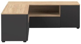 TV stolík v dekore duba v čierno-prírodnej farbe 130x46 cm Angle – TemaHome