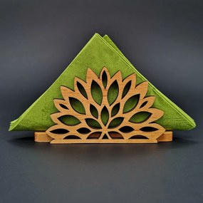 AMADEA Drevený stojanček na obrúsky v tvare kvetu, masívne drevo, 12,5x6,5x3,5 cm
