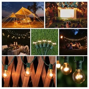 Brilagi -LED Vonkajšia dekoračná reťaz GIRLANDA 25xE12 20m zelená IP44 teplá biela