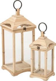 Prírodný antik lampáš Chamonix – 25*26*61 cm