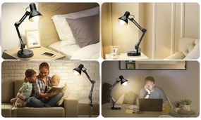 Aigostar - Stolná lampa 2v1 1xE27/40W/230V čierna