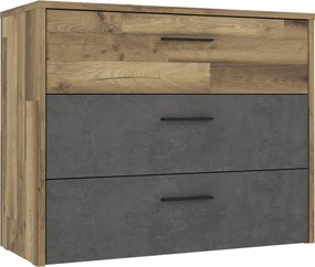 XXXLutz KOMODA, farba duba, tmavosivá, 100/80/42 cm Ti'me - Komody - 000687038705