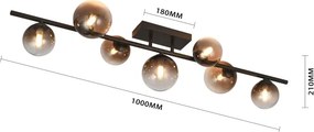 Brilagi - LED Prisadený luster MILLA 7xG9/3W/230V hnedá/dymová hnedá