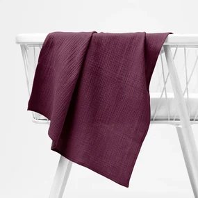 Biante Mušelínová plienka/dečka Nature MSN-044 Burgundská vínová - ZVÝHODNENÁ SADA 3 KS 70x70 cm - Sada 3 ks