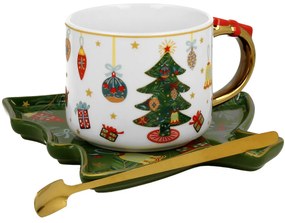 Porcelánová šálka s podšálkou Christmas Tree 250 ml