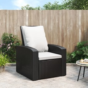 Záhradná sklápacia stolička s vankúšmi čierna polyratan 364105