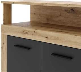 Komoda FERRAN 190 cm Dub Artisan / Čierny