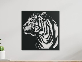 drevko Drevený obraz na stenu Profil tigra Rozmer obrazu: 34 x 32,5 cm, Farba dekorácie: Čierna
