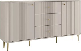 Komoda so zásuvkami Vesper 160 cm na nožičkách - kašmír / zlaté nohy