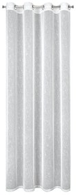 Biela záclona so striebornou niťou na krúžkoch KELLY 140 x 250 cm