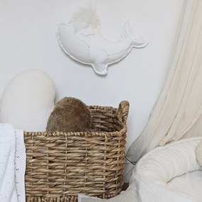 Závesná dekorácia veľryba biela 40x25x8cm