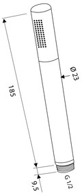 Sapho Sapho, Ručná sprcha, 185 mm, biela matná, DO214