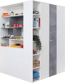 Šatňová šatníková skriňa Sigma 1, biela mat / betón