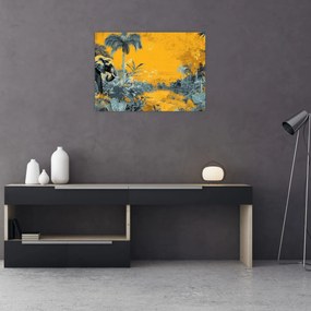 Sklenený obraz - Slon v prírode (70x50 cm)