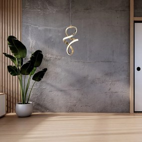 Toolight Toolight, LED závesné svietidlo 24W, 4000K, 4500lm, G074-1CP, zlatá, OSW-08662